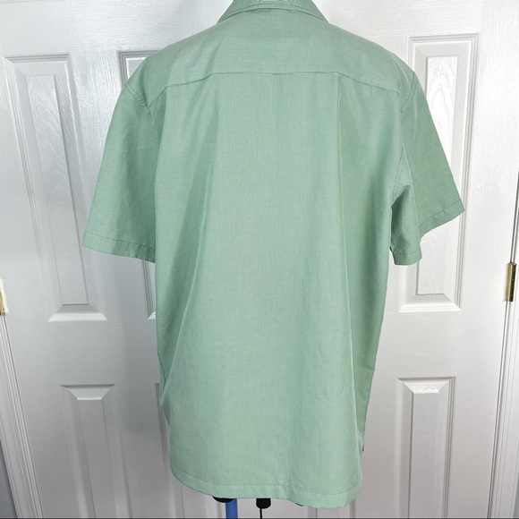 QUIKSILVER button down shirt Casual short sleeve shirt Men’s green white XL - Picture 4 of 10